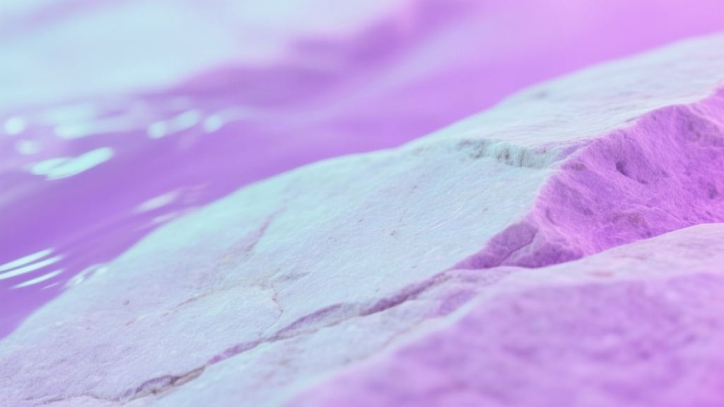 Abstract macro texture of smooth pale stone grain with soft even light in lilac and mint tones, no objects, no people.